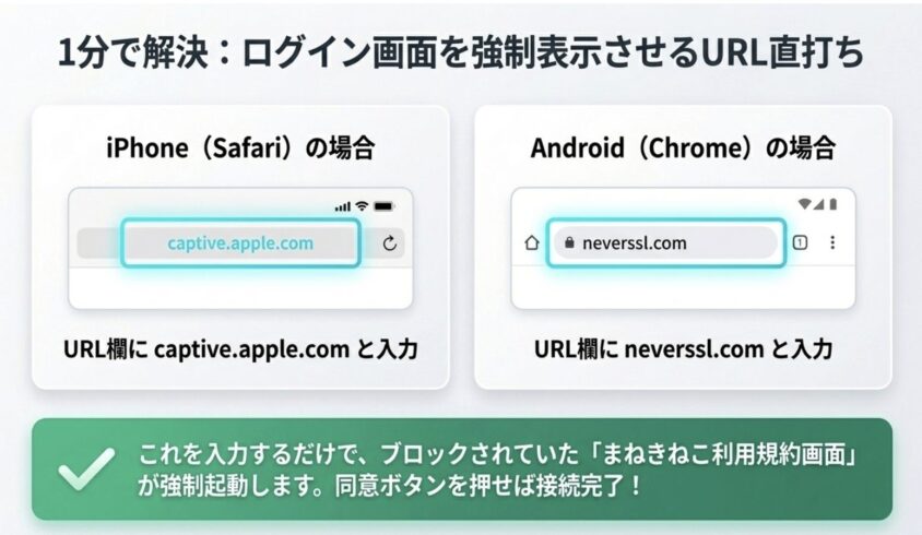 iPhone・Androidでログイン画面を強制表示するURL直打ちの手順